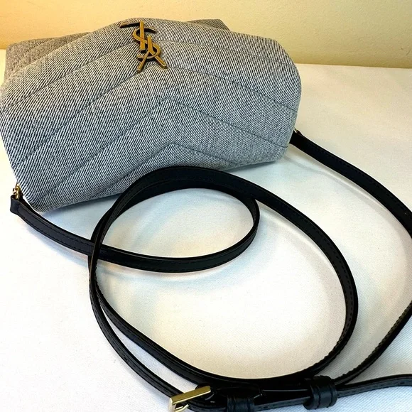 Saint Laurent Loulou Puffer Y Quilted Toy Blue Denim NWT Crossbody Italy COA - Picture 12 of 17